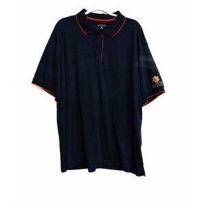Antigua Mens Navy Polo Shirt With Red Trim & Auburn University Logo